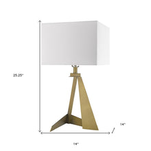 Load image into Gallery viewer, Metal Novelty Table Lamp With White Shade - Brass
