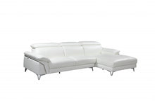 Load image into Gallery viewer, Italian Leather L Shaped Two Piece Sofa Chaise Sectional - White
