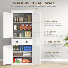 Load image into Gallery viewer, Homcom - 72" Kitchen Pantry, Tall Storage Cabinet, Freestanding Cupboard With Drawer, Doors And Adjustable Shelves - White
