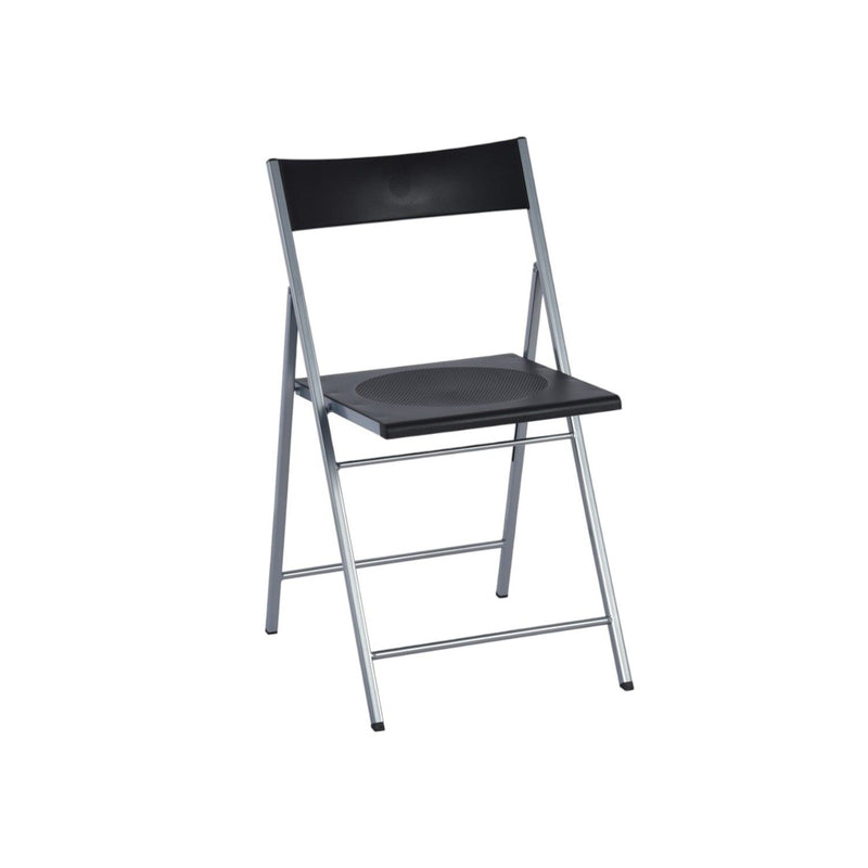 Folding Side Chairs (Set of 6) - Black / Silver