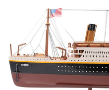 Load image into Gallery viewer, Hand Painted 1912 RMS Titanic Large Model Boat - Black / Red
