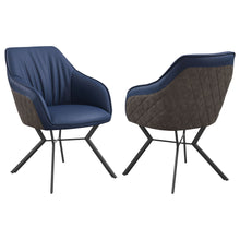 Load image into Gallery viewer, Upholstered Dining Chairs (Set of 2) Retro Bucket Seat - Blue
