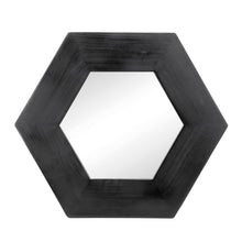 Load image into Gallery viewer, Hexagon Mirror With Natural Wood Frame, Wall Decor For Living Room Bathroom Hallway
