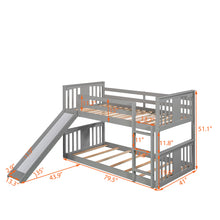 Load image into Gallery viewer, Twin Over Twin Bunk Bed with Slide and Ladder, Gray (Old SKU：LP000108AAE)
