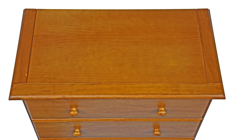 Solid Wood Five Drawer Dresser (760590) - Golden Brown