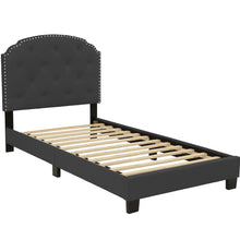 Load image into Gallery viewer, Button Tufted Bed With Nailhead Trim
