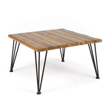 Load image into Gallery viewer, Outdoor Coffee Table With Slat Top And Metal Legs - Teak
