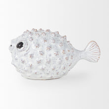 Load image into Gallery viewer, Puffer Fish Tabletop Sculpture - White
