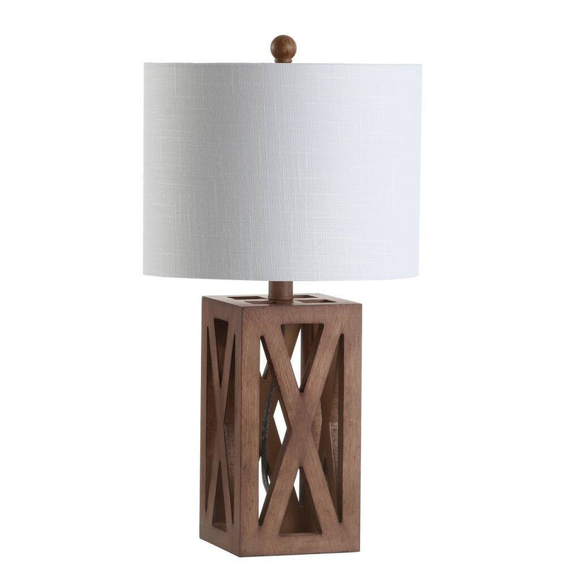 Table Lamp With Drum Shade - Brown