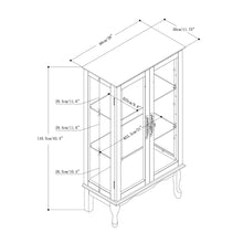 Load image into Gallery viewer, Curio Cabinet Lighted Curio Diapaly Cabinet With Adjustable Shelves And Mirrored Back Panel, Tempered Glass Doors (3 Tier), (E26 Light Bulb Not Included)
