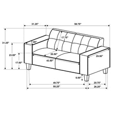 Load image into Gallery viewer, Xana - Track Arm Tufted Loveseat - Greige

