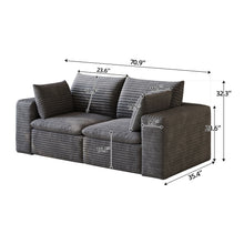 Load image into Gallery viewer, Cloud Sofa, Deep Seat Couches, Removable Cushion For Living Room - Dark Gray
