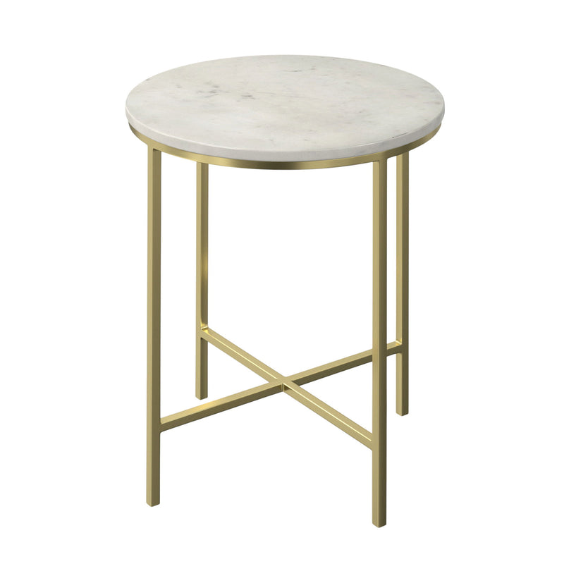 Iron Round End Table Trunk Storage - Gold