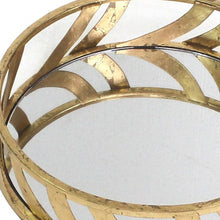 Load image into Gallery viewer, 14" Round Metal Geometric Vanity Tray - Gold
