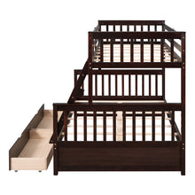 Load image into Gallery viewer, Twin-Over-Full Bunk Bed with Ladders and Two Storage Drawers(Espresso)( old sku:LT000165AAP）
