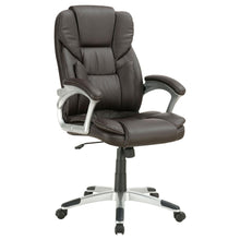 Load image into Gallery viewer, Swivel Office Chair With Armrests, Adjustable Height - Brown
