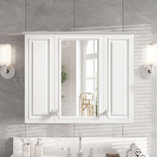 Load image into Gallery viewer, Wall Mounted Mirror Cabinet With 5 Adjustable Shelves, Rectangular Storage For Bathroom - White
