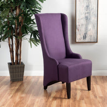 Load image into Gallery viewer, Fabric Dining Chair With High Back And Birch Wood Legs - Plum
