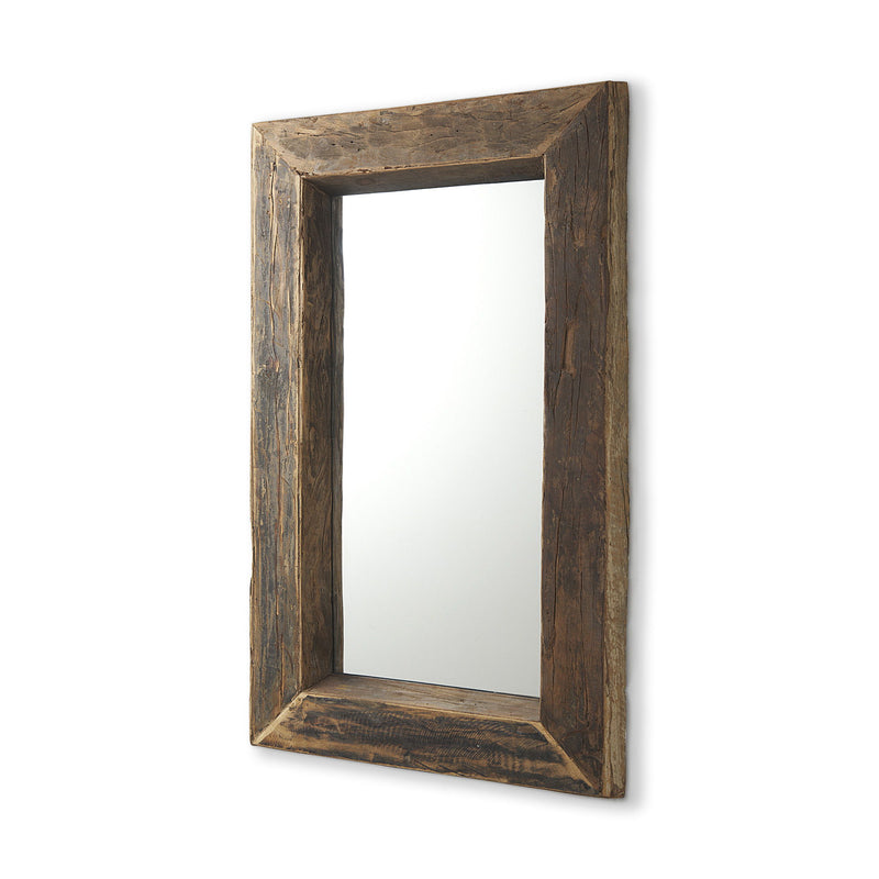 Solid Wood Framed Accent Mirror (729162) - Brown