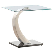 Load image into Gallery viewer, Terrell - Satin Rectangular Glass Top End Table - Silver
