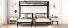 Load image into Gallery viewer, Twin over Twin &amp; Twin Bunk Beds for 3, Twin XL over Twin &amp; Twin Bunk Bed Metal Triple Bunk Bed, Black(Pre-sale date: February 8th.)
