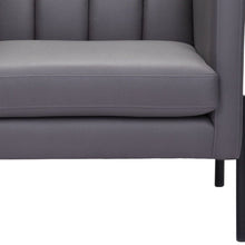 Load image into Gallery viewer, Faux Leather Club Chair - Light Gray And Black
