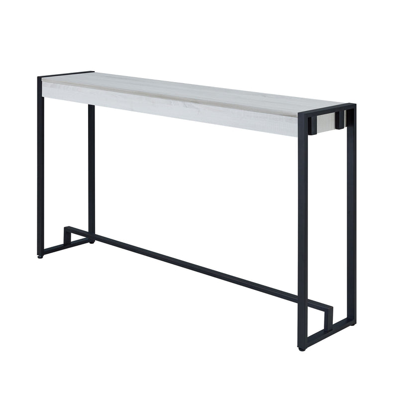 Distressed Sled Console Table - White / Black