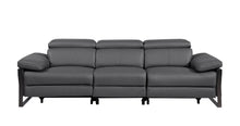 Load image into Gallery viewer, Top Grain Leather Reclining Metal USB Sofa (720332) - Dark Gray
