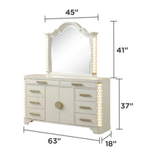 Load image into Gallery viewer, Jasmine - 8 Drawer Dresser With Side LED Lightning - Beige
