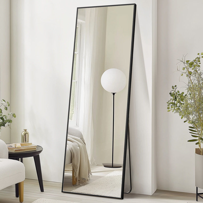 70" Aluminum Freestanding Framed Standing Mirror - Black