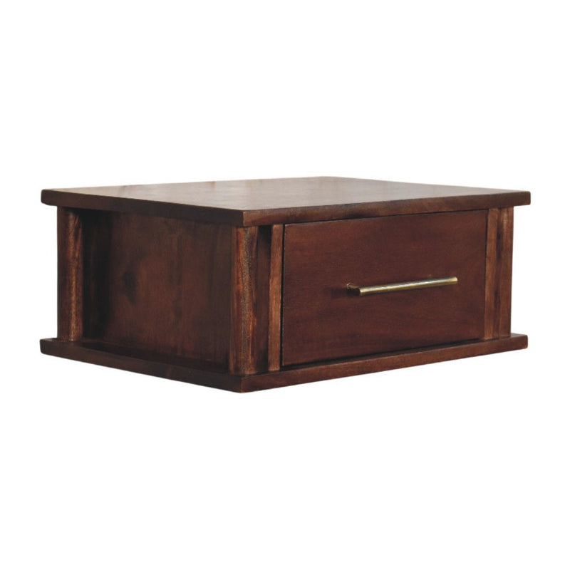 Solid Wood One Drawer Floating Nightstand - Wine