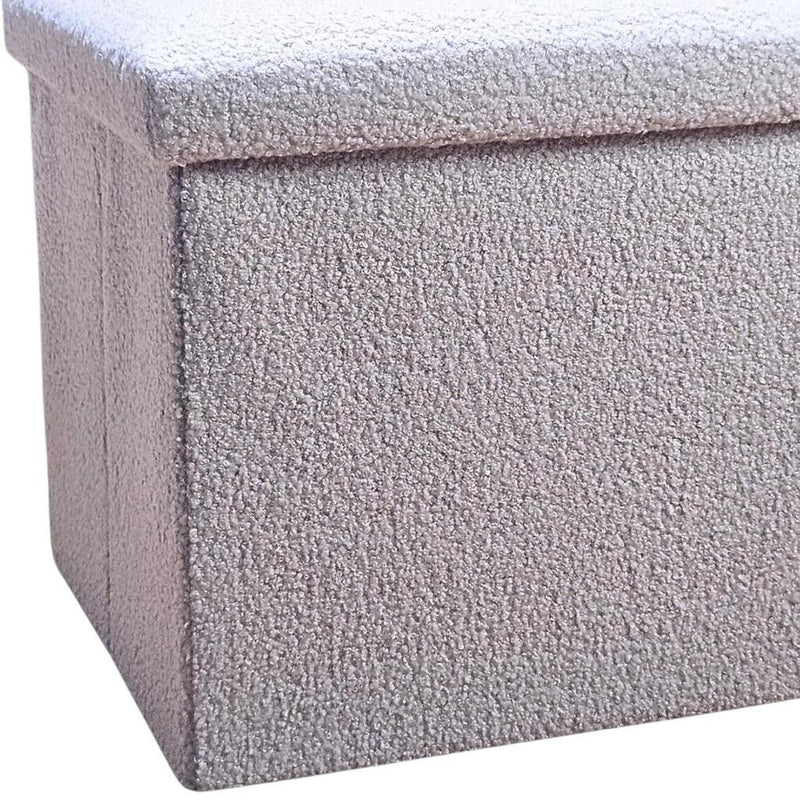 15" Boucle Cube Storage Ottoman - Gray