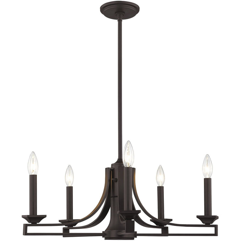 18" 6 Light Dimmable Chandelier With Shades - Bronze