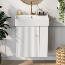 Load image into Gallery viewer, Modern Floating Bathroom Vanity With Ceramic Basin Perfect For Small Bathrooms

