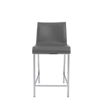 Load image into Gallery viewer, 24" Steel Low Back Counter Height Bar Chairs (Set of 2) - Gray And Silver
