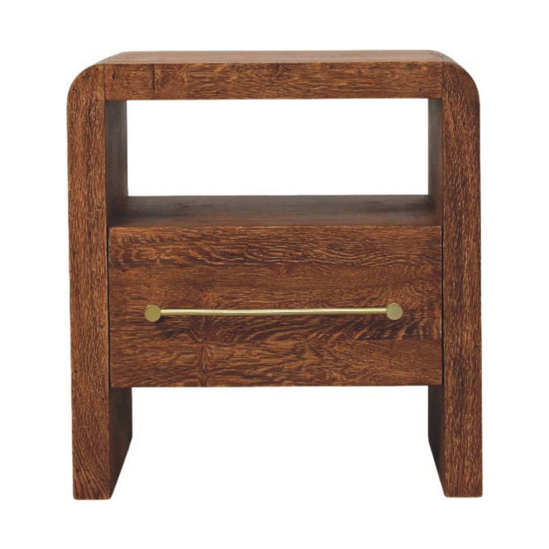 23" Two Drawer Nightstand Solid Wood - Brown