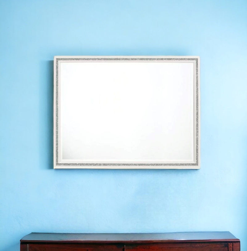 35" Framed Mounted Dresser Mirror - White