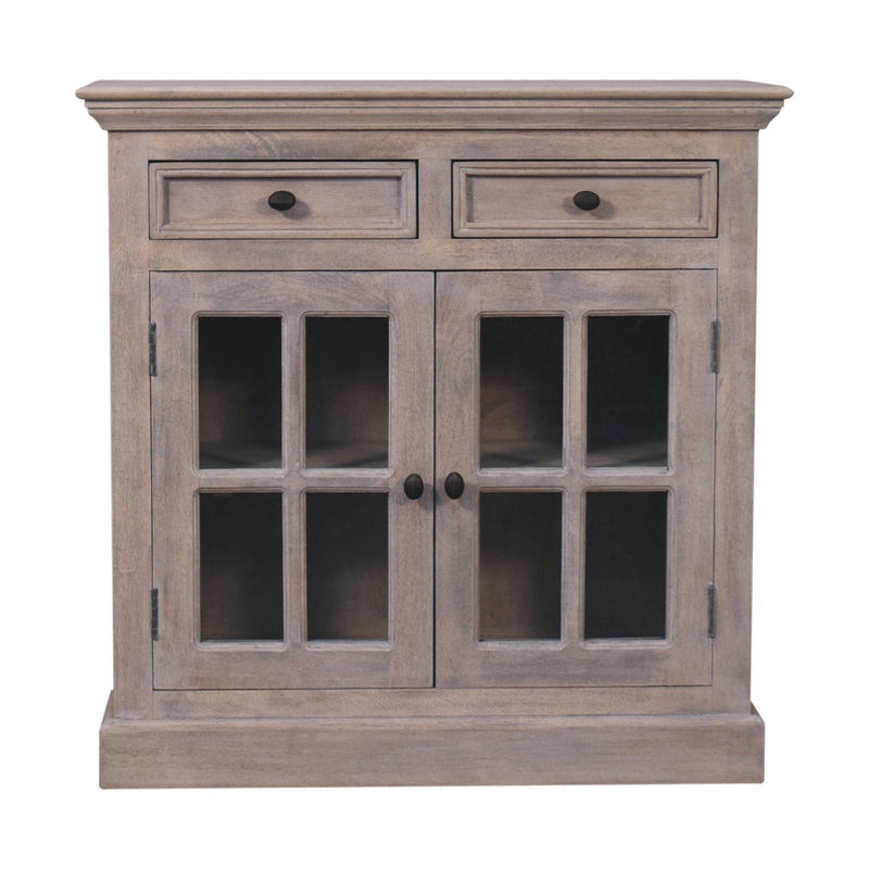 Solid Wood Accent Cabinet With Two Doors Two Drawers - Brown