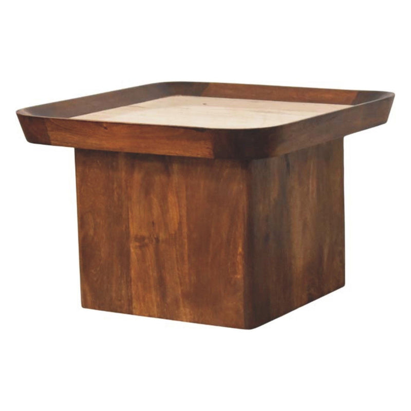 Square Coffee Table With 12 - Brown