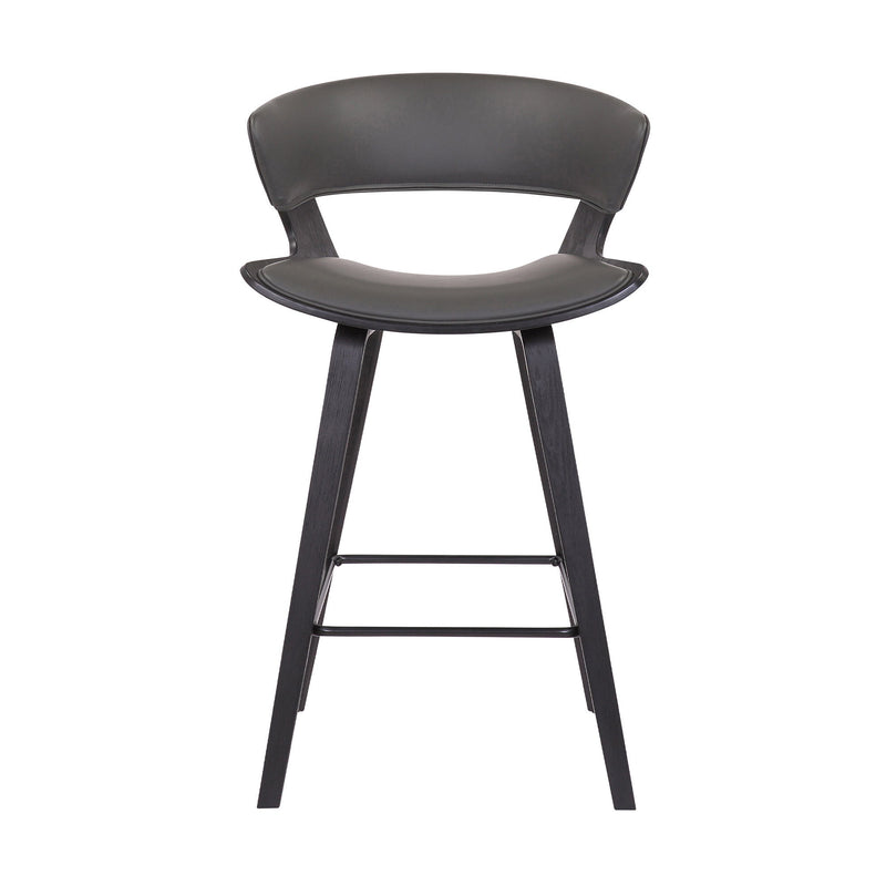 27" Iron Low Back Counter Height Bar Chair - Gray And Black
