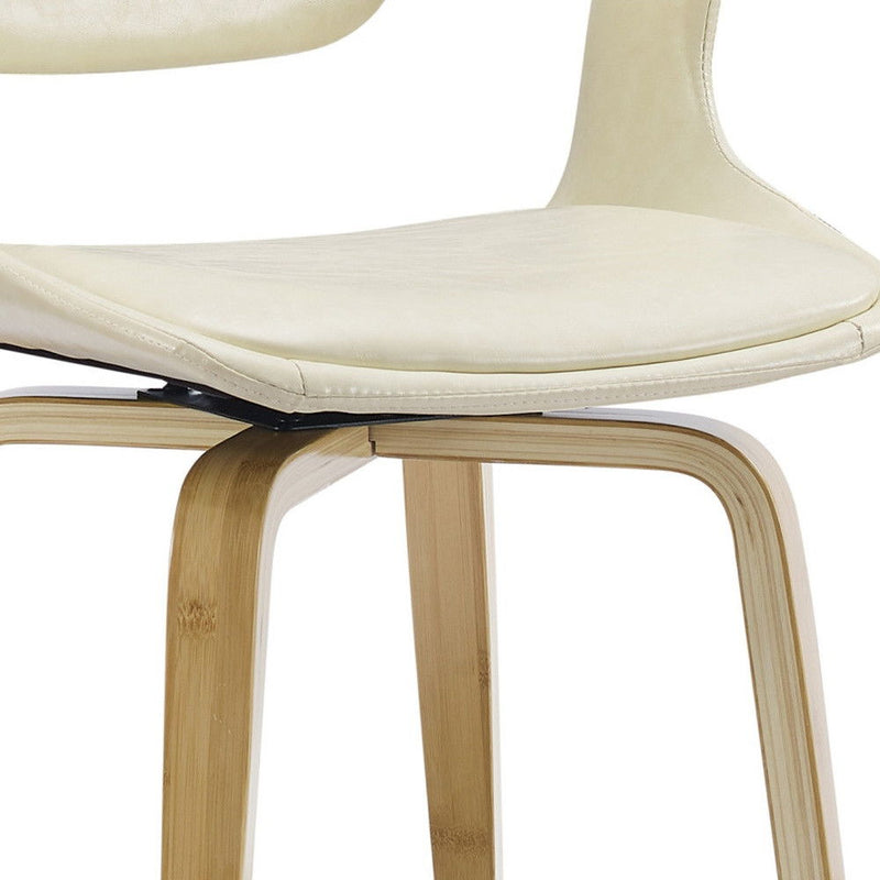 Upholstered Faux Leather Dining Arm Chair - White