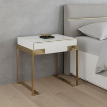 Load image into Gallery viewer, One Drawer Nightstand - Champagne Gold And White
