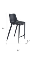 Load image into Gallery viewer, Steel Low Back Bar Height Bar Chairs For Dining Room (Set of 2) - Black
