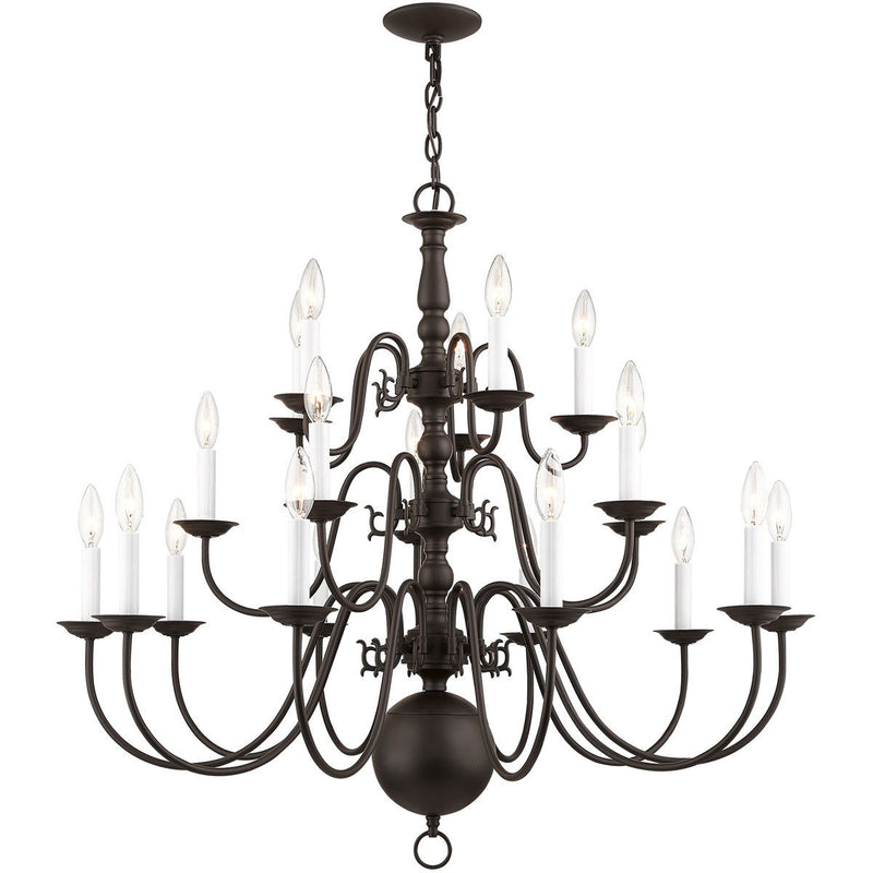 33" Multi Light Dimmable Chandelier With Shades - Bronze