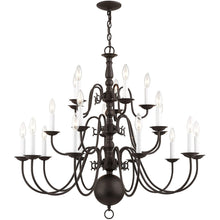 Load image into Gallery viewer, 33" Multi Light Dimmable Chandelier With Shades - Bronze
