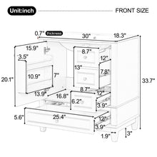 Load image into Gallery viewer, 30&quot; Bathroom Vanity With Sink, 1 Door With Shelf And 3 Drawers, Soft Close Door - Black
