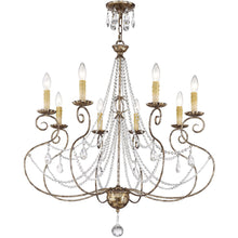 Load image into Gallery viewer, 33" Eight Light Metal Dimmable Chandelier With Shades - Bronze
