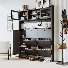 Load image into Gallery viewer, On Trend Multifunctional Tipping Bucket Shoe Cabinet With Storage Shelf &amp; 6 Flip Drawers

