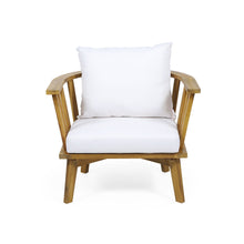 Load image into Gallery viewer, Outdoor Club Chair With Curved Backrest And Frame - White
