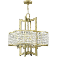Load image into Gallery viewer, 24" Four Light Metal Dimmable Chandelier With Shades - Gold / Clear
